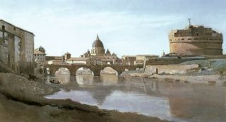 Ingres, Rome, pont et ch&acirc;teau Saint-Ange