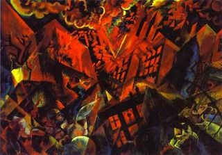 Georges Grosz, Explosion, dominante rouge