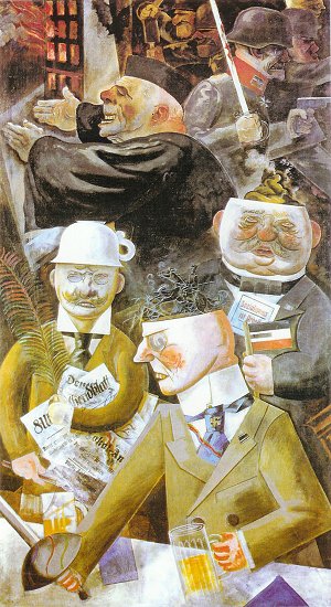 Georges Grosz, Les piliers de la soci&eacute;t&eacute;, figures grotesques