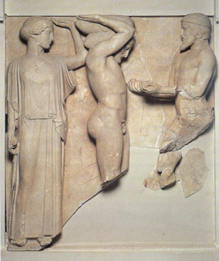 Bas-relief antique, marbre blanc