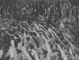 Jeunesse hitl&eacute;rienne, bras tendus, photo