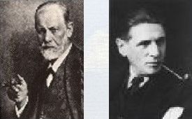 A gauche, Sigmund Freud; &agrave; droite, Hermann Broch