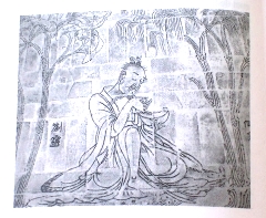 Liu Ling dans sa longue tunique aux plis abondants