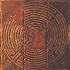 Photo, labyrinthe de la cath&eacute;drale de Mirepoix