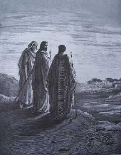 Gravure de Gustave Dor&eacute;, La route d'Emma&uuml;s 