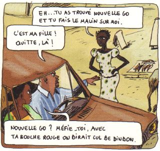 En voiture. Le p&egrave;re de Aya r&eacute;pond &agrave; une fille malpolie