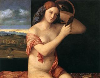 Femme nue, paysage par la fen&ecirc;tre