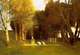 All&eacute;e d'arbres, culte myst&eacute;rieux, lumi&egrave;re d'or