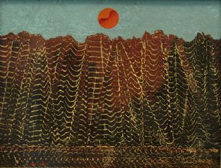 For&ecirc;t d'&eacute;cailles de poisson, lune rouge