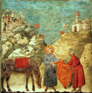 Saint Fran&ccedil;ois, son &acirc;ne, le Pauvre, petites collines, petits villages