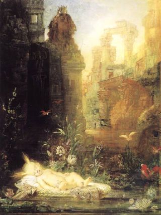 Mo&Iuml;se dans son berceau, paysage fant&ocirc;matique