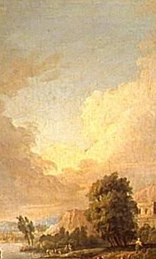 Paysage, lumi&egrave;re d'or