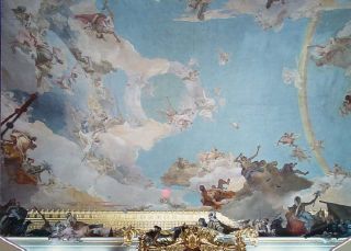 Détail du Triomphe de la Monarchie espagnole, l'écharpe d'Iris
