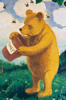 Winnie mange du miel.
